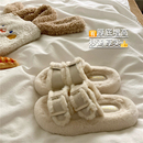 轻奢高级感~厚底增高INS网红毛毛拖鞋女冬季百搭加绒保暖棉拖鞋潮