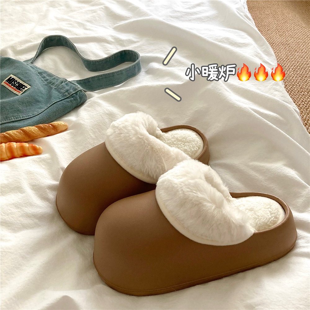 防水包头毛毛拖鞋女冬季保暖
