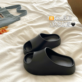 5cm清爽透气~！厚底增高外穿凉拖鞋女夏季防滑沙滩度假一字拖鞋潮