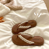 沙滩海边防滑凉拖鞋 流浪小岛 波点ins度假风软软人字拖女夏季 潮