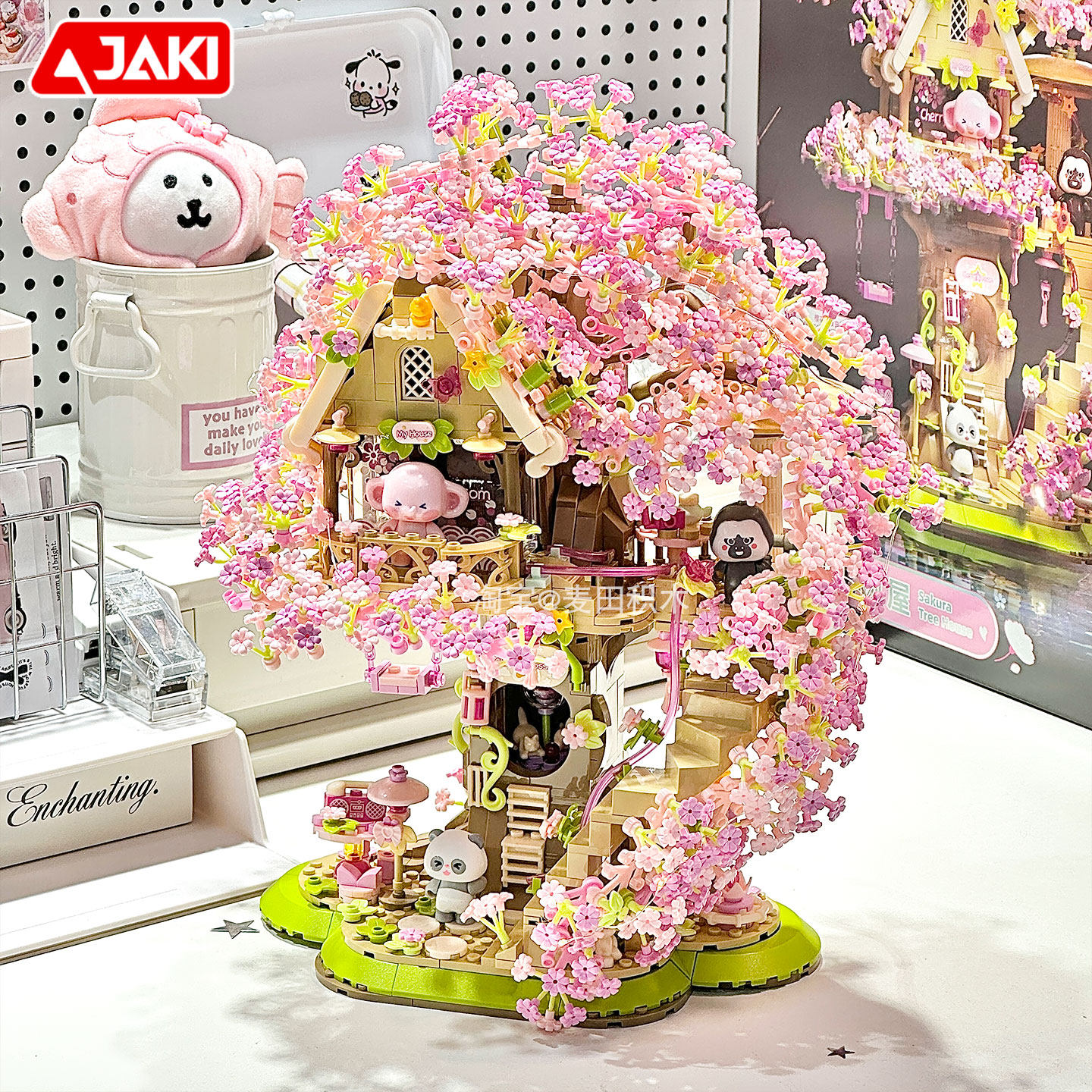 2026新款瀑布樱花树屋八音盒礼品