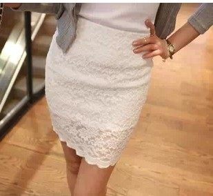 性感百搭风紧身花边弹力包臀裙