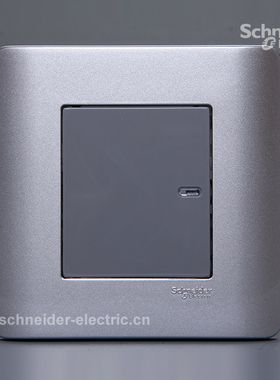 施耐德E8000 ZENcelo轻点 一位双   单联双控开关（银灰色）