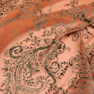 宽幅古典花朵真丝烂花绡旗袍汉服连衣裙衬衫桑蚕丝服装布料面料