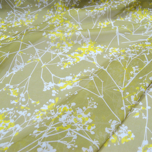 宽幅密集花枝真丝雪纺纱连衣裙衬衫 布料面料 半身裙桑蚕丝服装