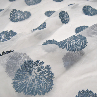 绣花团团花真丝欧根纱底刺绣汉服连衣裙旗袍桑蚕丝服装布料面料