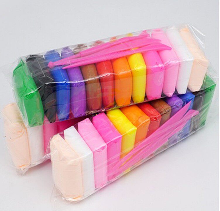 超轻粘土彩泥无毒太空创意彩泥纸粘土12色套装10g装白模捏塑