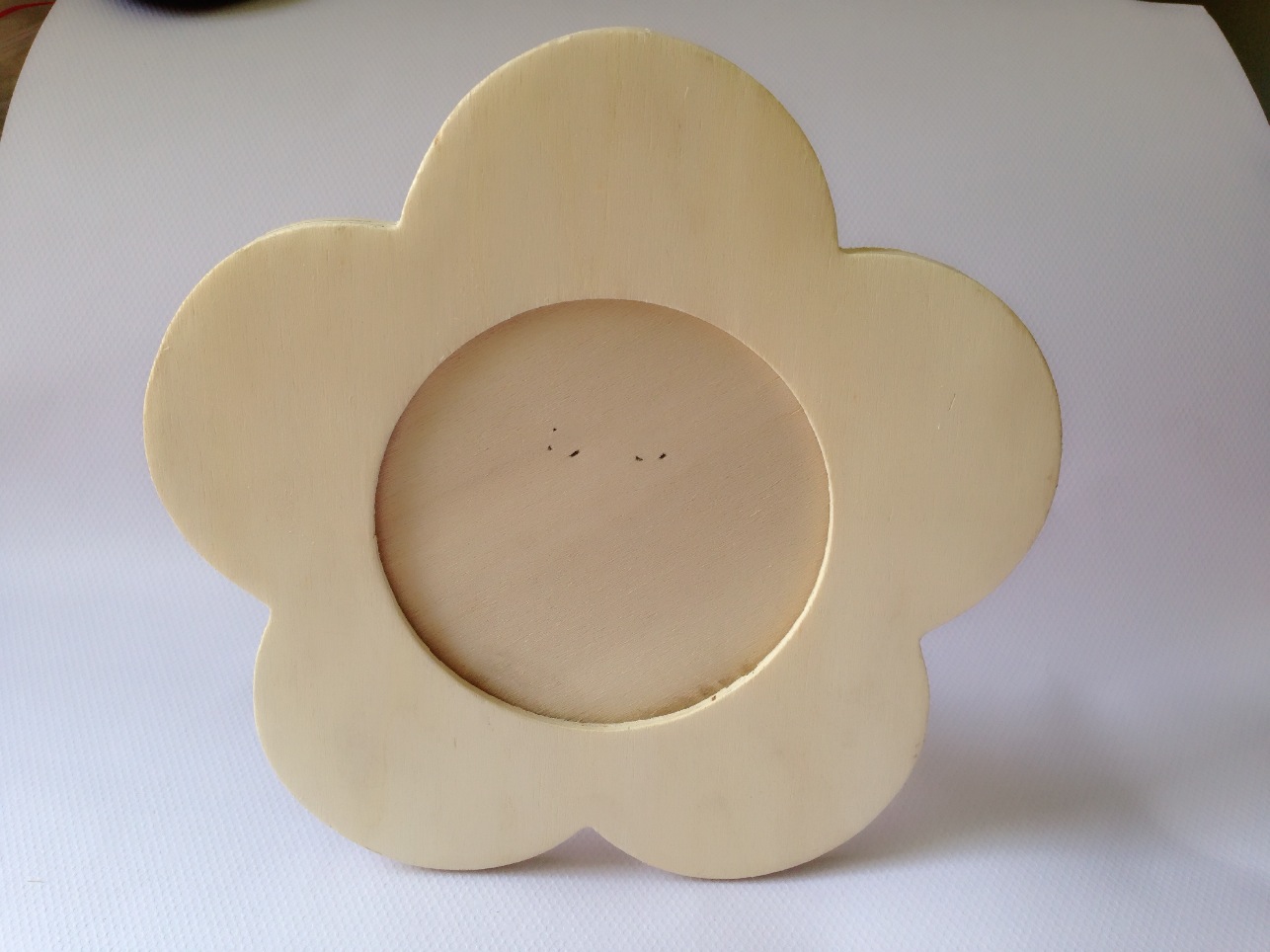 手工diy原木白胚夹板彩绘雪花珍珠彩泥捏塑模型花边脚撑相框