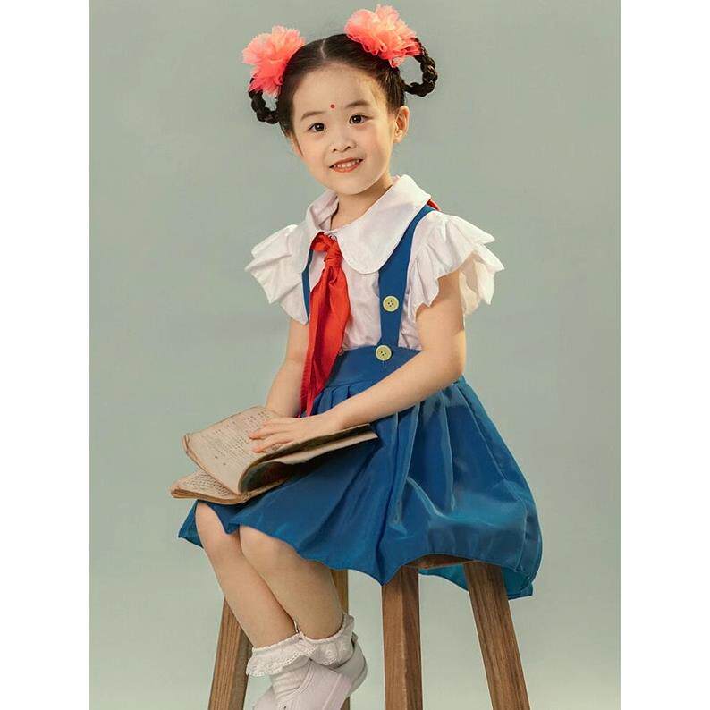 儿童儿童儿童节表演服装小学班服幼儿园毕业照制服80S怀旧覆古服