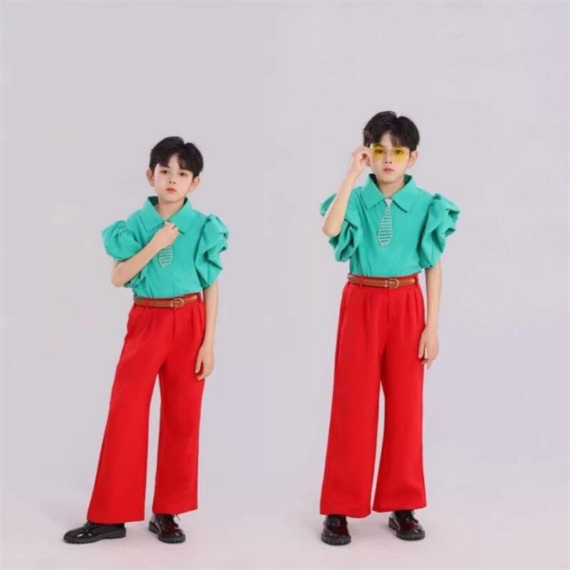 六一新儿童港风复古8090年代演出服幼儿园毕业照小学生啦啦队服装