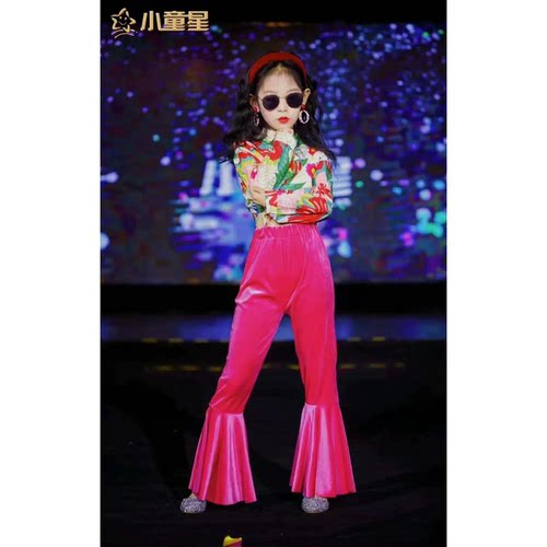 复古怀旧港风8090年代男女潮童幼儿园舞台走秀表演服装儿童演出服