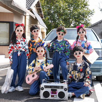 六一儿童港风啦啦队表演幼儿园小学生运动会8090年代复古演出服装