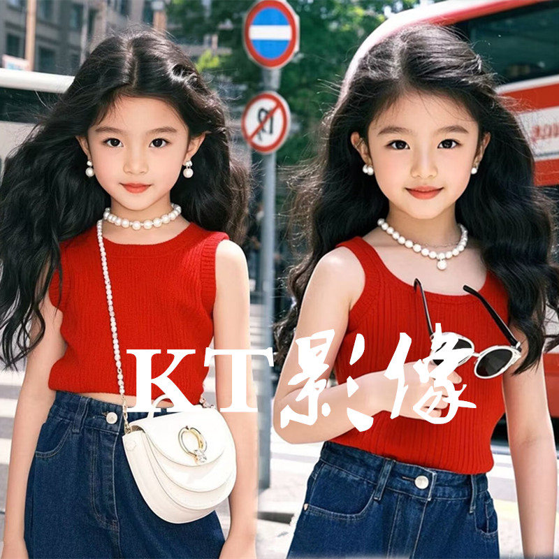 女童复古简约风8090年代主题儿童写真怀旧舞台走秀模特比赛演出服