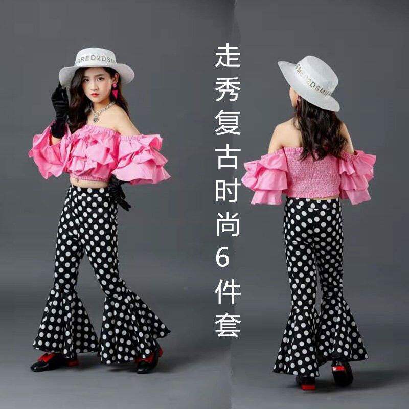 女童六一走秀酷装t台走秀儿童炫酷潮服机车风摇滚风少儿车模港风