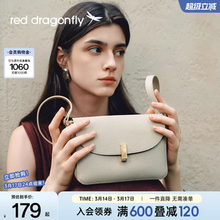 红蜻蜓斜挎包女新款头层牛皮真皮高级单肩包生日礼物中年妈妈小包