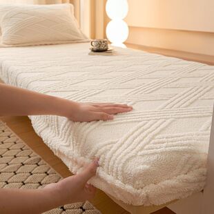 高克重加厚保暖塔夫绒纯色床笠床笠单件学生宿舍床垫保护套三件套