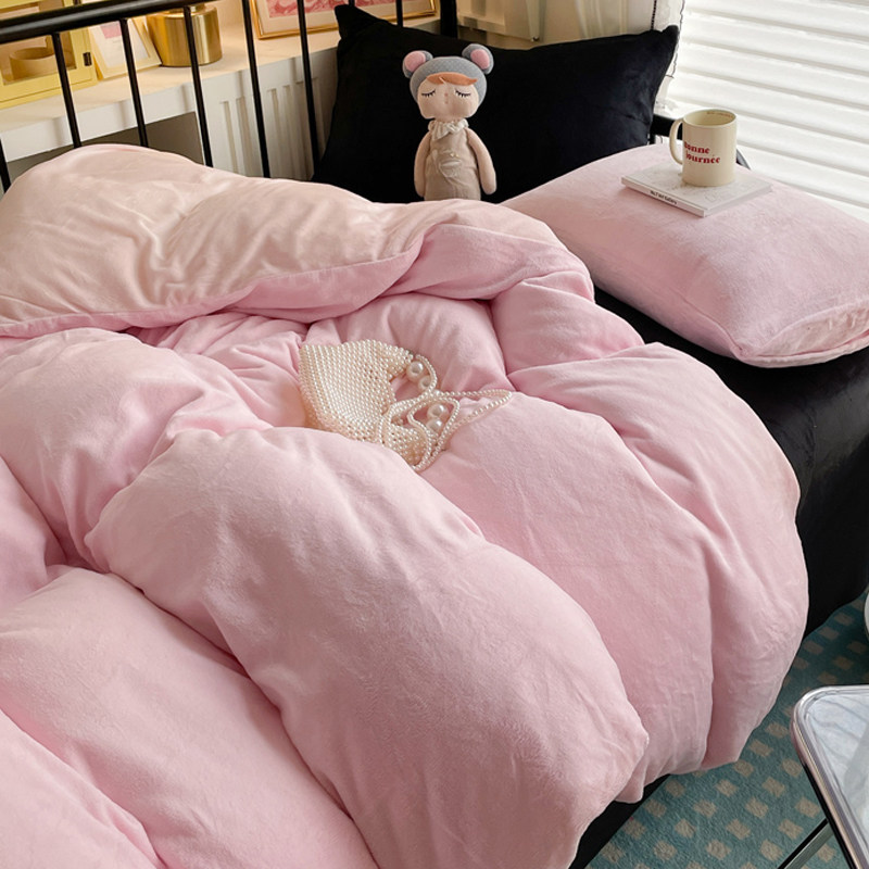冬款牛奶绒加绒加厚四件套床单款学生宿舍三件套温暖舒适蓄热保暖,床上用品,床品套件/四件套/多件套,淘宝优惠券,粉丝福利购,淘宝优惠卷
