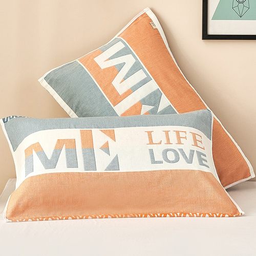 枕巾纯棉一对秋季全棉纱布枕芯儿