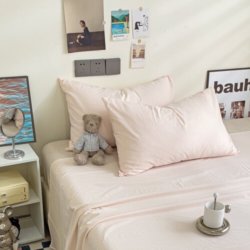 纯棉全棉48x74cm纯色枕套单只装