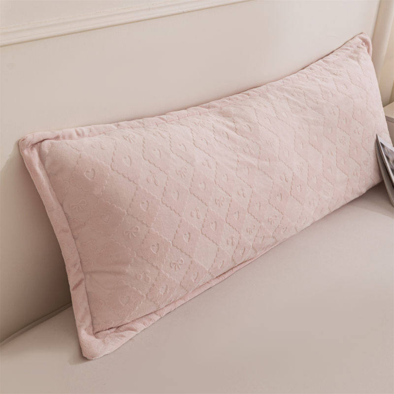 加厚牛奶绒情侣双人枕套单品长枕套冬季加绒内胆长枕芯套单件枕套