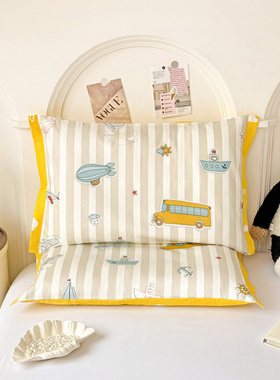 长绒棉儿童ins卡通可爱宽边信封枕套30x50cm单只装内胆套无枕芯装