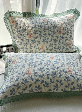 冬新款蕾丝花边可爱纯棉枕套一只装枕头套全棉家用48*74cm40*60cm