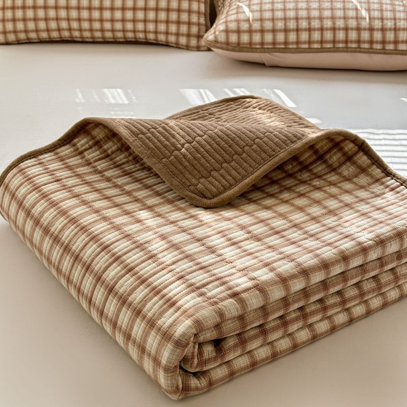 A版纯棉B版牛奶绒双面两用夹棉床单床盖床垫三件套榻榻米床垫炕盖