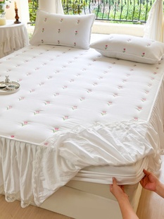 2023新款 水洗棉夹棉花边床笠床裙二合一加厚床罩席梦思床垫保护套
