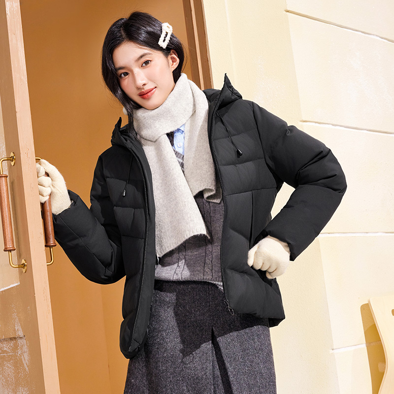 361净防羽绒服女装2025冬季女款连帽加厚保暖短羽绒服三防外套女