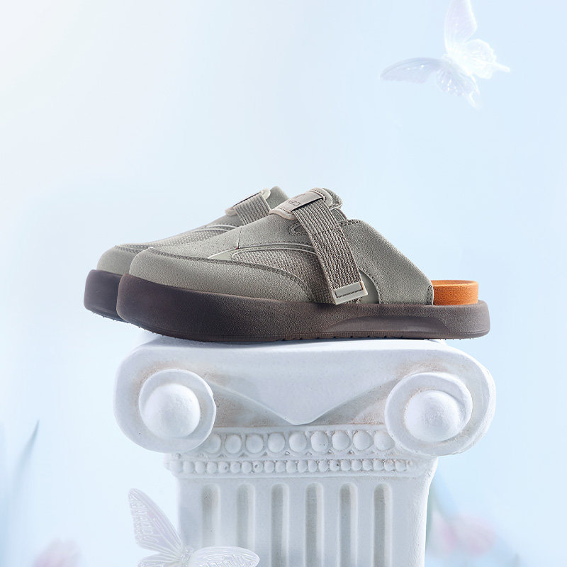 云语361勃肯鞋女鞋2026新款鞋子懒人一脚蹬半拖鞋休闲包头鞋拖