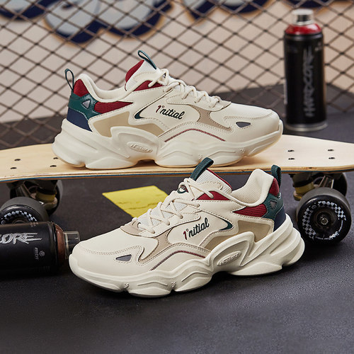 361运动鞋男鞋2025春夏新款复古休闲鞋跑鞋软底革网面透气老爹鞋