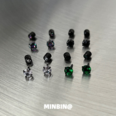 超闪锆石耳骨钉小众嘻哈高级感耳钉唇钉耳蜗钉防过敏睡觉免摘耳饰