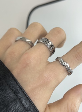 潮流戒指男女ins嘻哈 钛钢简约小众冷淡风莫比乌斯指环男士食指戒