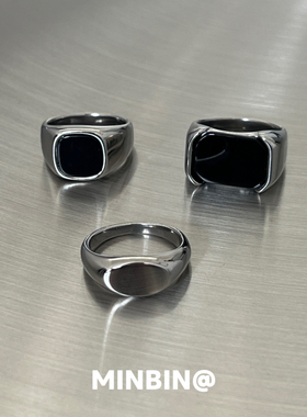 不掉色钛钢戒指男潮牌ins风小众街头嘻哈高级感食指戒女指环男士