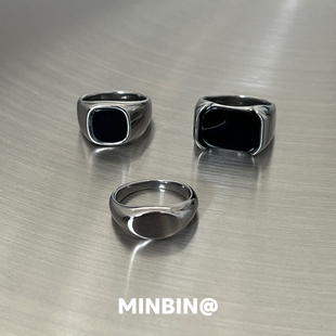 不掉色钛钢戒指男潮牌ins风小众街头嘻哈高级感食指戒女指环男士