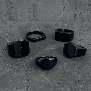 简约ins尾戒嘻哈食指戒男士 指环潮 钛钢不掉色 黑色戒指男女小众