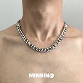 美式 荆棘项链男潮古巴链hiphop嘻哈颈链小众设计高级感锁骨链男士