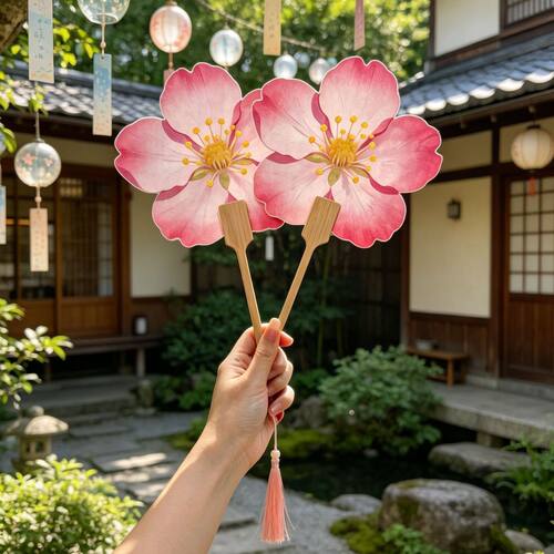 高颜值桃花扇子蒲扇女古风蒲扇2026新款拍摄道具手摇扇家用夏天