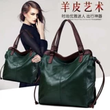 Модная вместительная и большая портативная сумка на одно плечо, из натуральной кожи