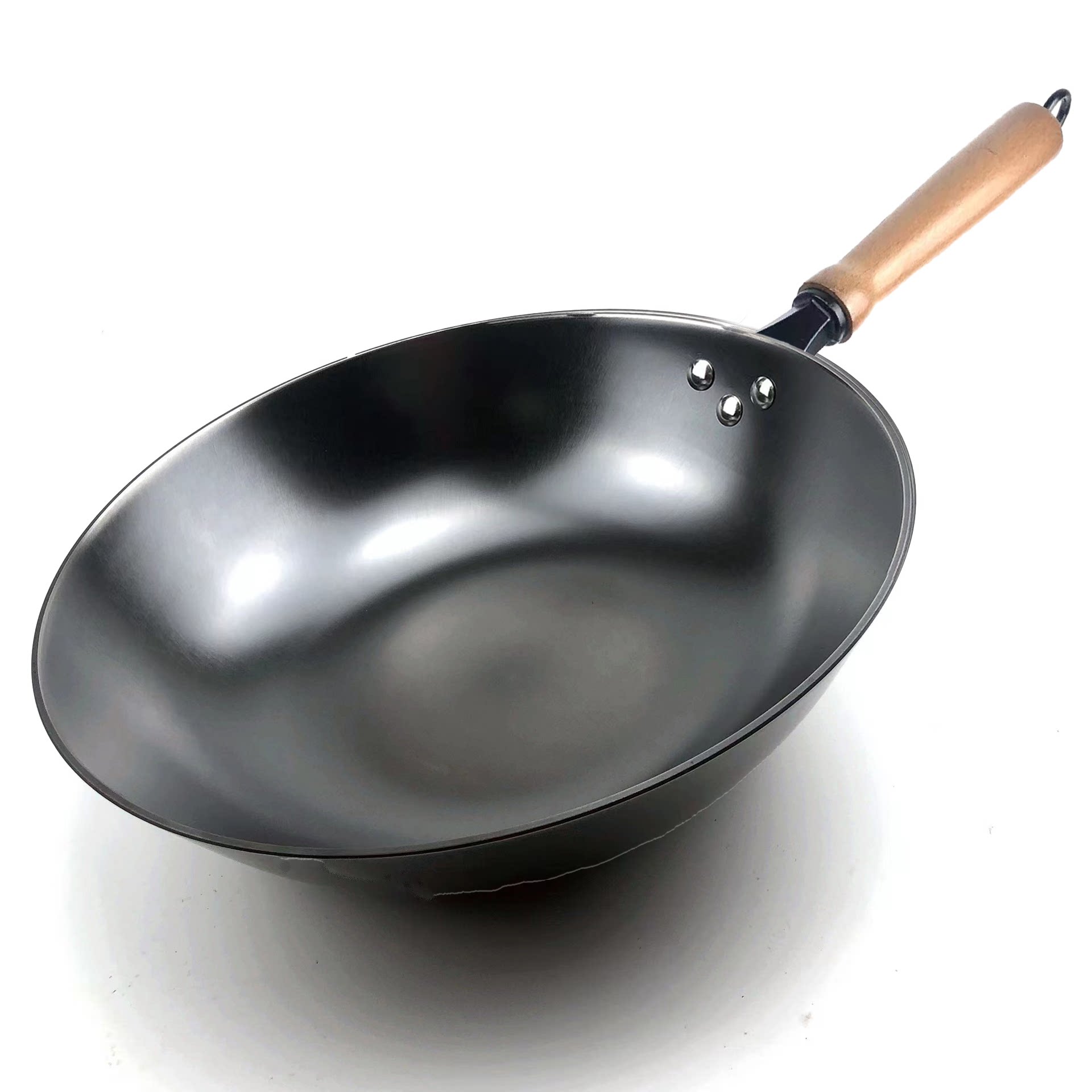 郏县铸铁锅炒锅无涂层不粘锅平底家用生铁锅无涂层电磁炉燃气通用