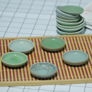 青瓷调味碟子酱油碟家用碟哥窑冰裂纹创意小碟子蘸料小菜盘餐具碗