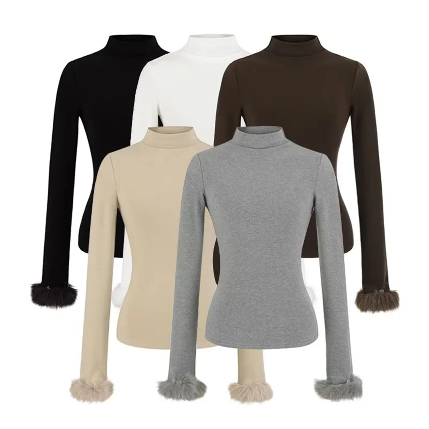 高领磨毛加绒打底衫女内搭秋冬毛毛袖口紧身性感长袖t恤短款上衣,女装/女士精品,T恤,淘宝优惠券,粉丝福利购,淘宝优惠卷