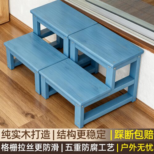 户外防腐木阳台实木二层踏步台阶