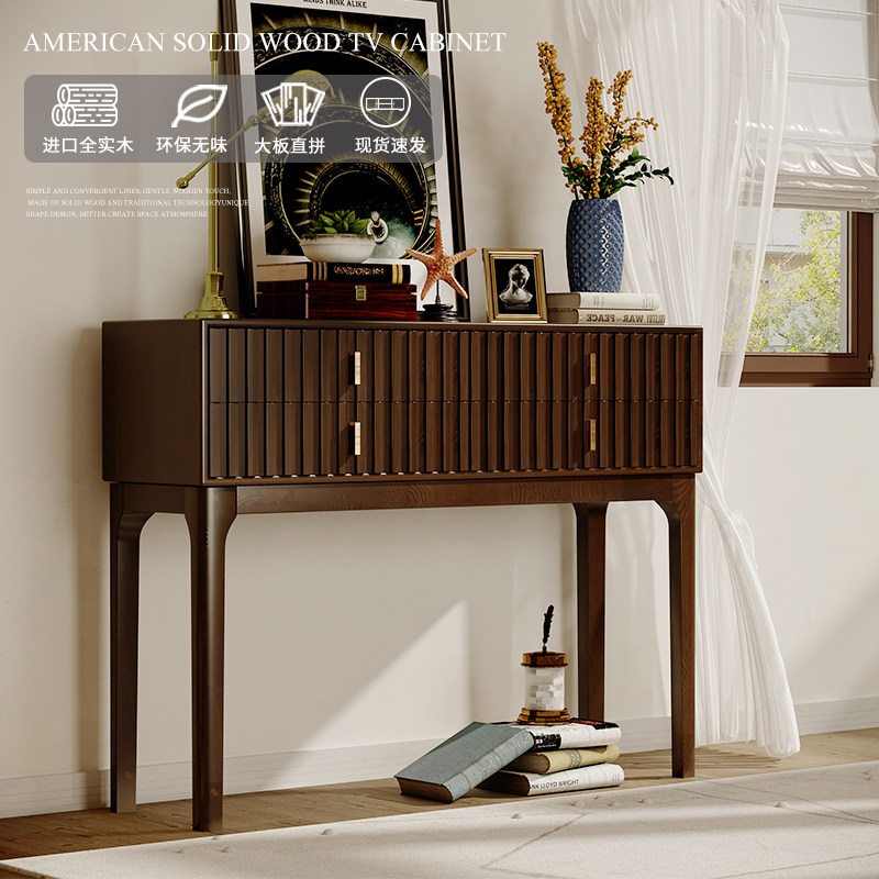 入户客厅条柜走廊玄关台过道桌子尽头装饰柜靠墙条案子美式实木柜