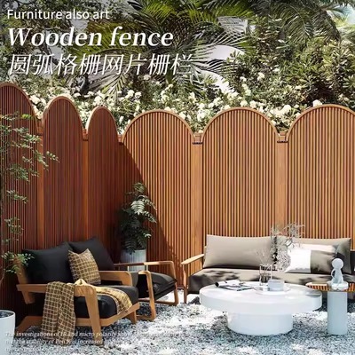户外隔断防腐木屏风折叠
