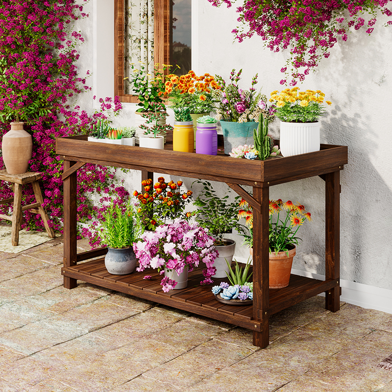 防腐木围栏花架室外庭院