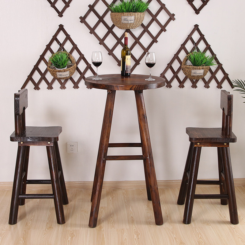 酒吧实木方凳子休闲洽谈吧台高脚椅咖啡厅小圆桌双人餐厅桌椅组合|ruв категории жилой мебели, Таблица класса, обеденный стол - от Buy2taobao.com для оказания профессиональной услуги покупки агента Taobao