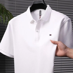 商务休闲大牌纯棉polo衫 正品 新款 Tommy汤米纯色短袖 T恤男2025夏季