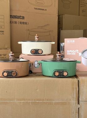 新款先科双温控鸳鸯电火锅小家电多功能电火锅大火力5L不粘电热锅