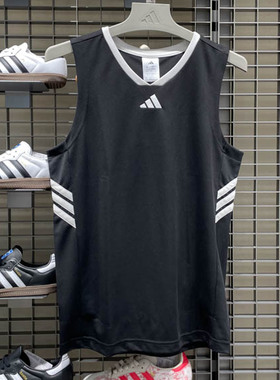 Adidas阿迪达斯男子2025夏季新款舒适透气运动休闲无袖T恤JI7574